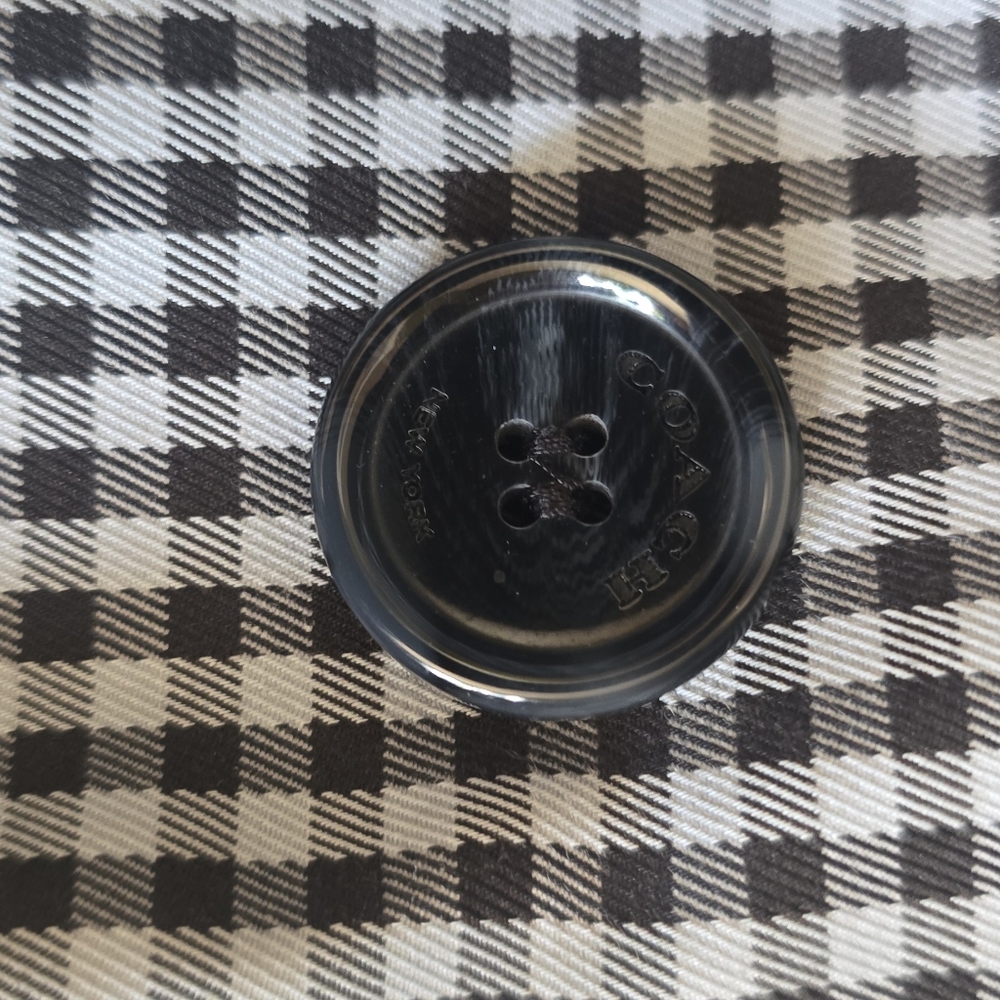 Coach Gingham Checked Short Trench Coat Medium Raincoat Gingham Plaid - Picture 8 of 14